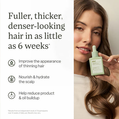 Divi Scalp Serum for Thinning Hair Clinically Tested, Non-Greasy Formula with Amino Acids, Caffeine & Rosemary Oil Promotes Healthy Scalp & Fuller-Looking Hair, Reduces Oil & Product Buildup